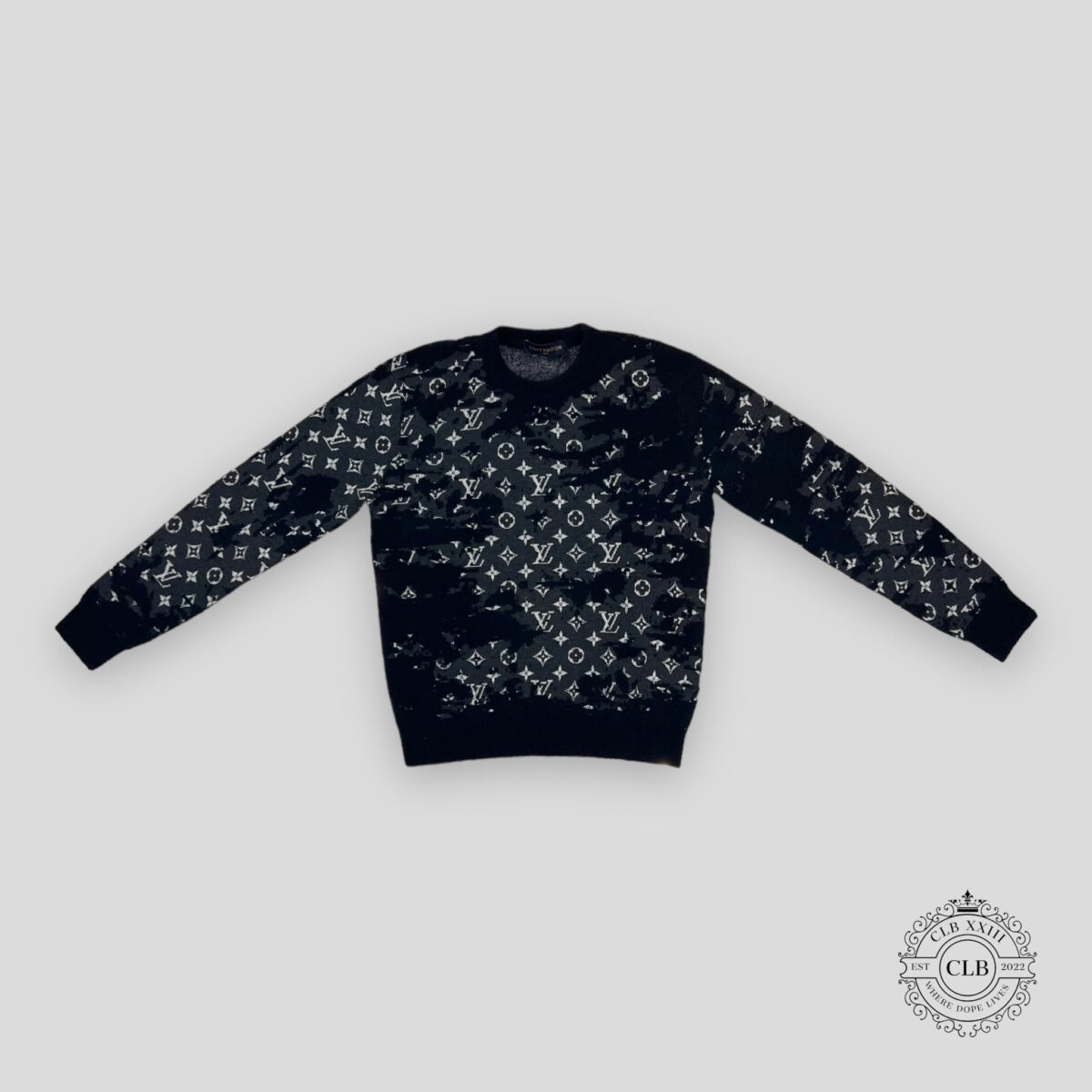 LOUIS VUITTON DISTRESSED FLOCK MONOGRAM LOGO - NAVY - 图片 1