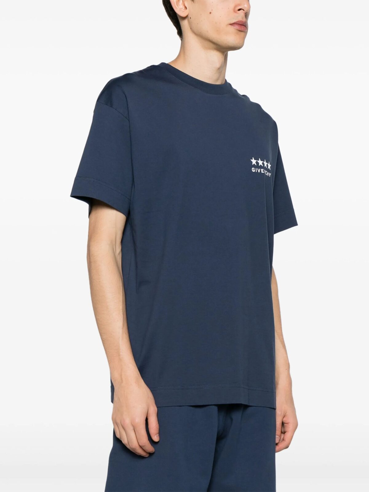 Givenchy 4G Stars Logo T-Shirt in Navy - 图片 4
